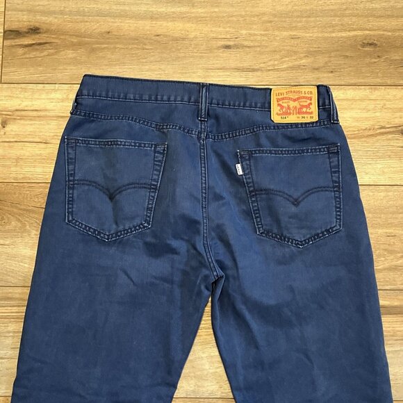 Men's Levis 514 Straight Denim Jeans SZ 36x32 Blue Cotton Modern White Tab - Picture 5 of 12